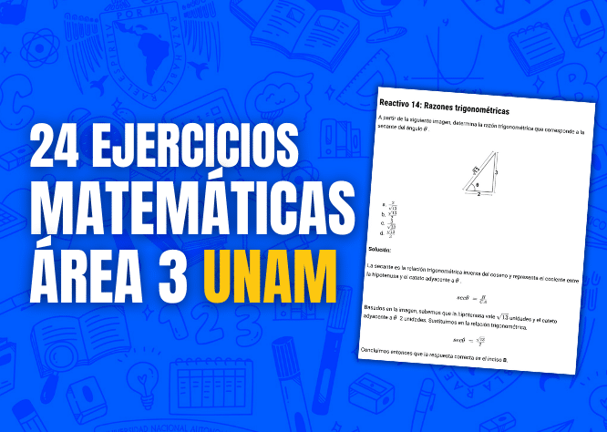 24 EJERCICIOS MATEMÁTICAS ÁREA 3 UNAM