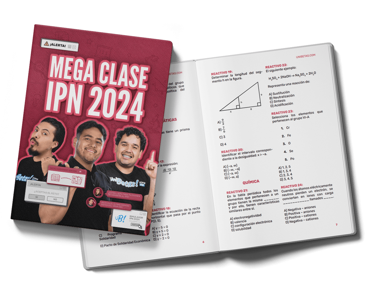 Ebook Mega Clase IPN 80 reactivos Unibetas