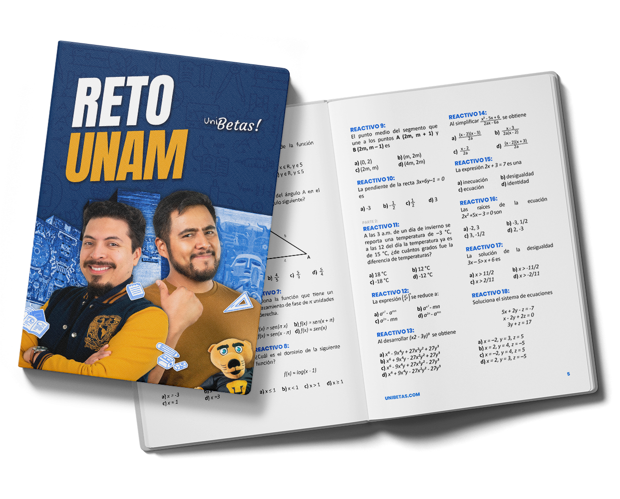 examen simulador reto unam 40 reactivos Unibetas