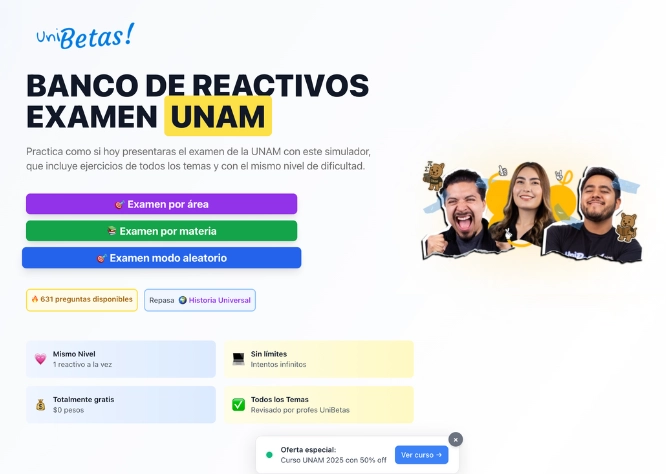 banco reactivos simulador reto unam